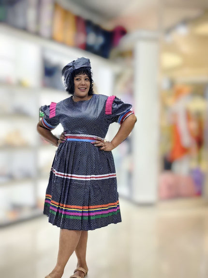 Dress Puff Sleeve Checkered Knee-Length Chic Casual