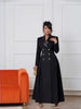 Satin Lapel Double-Breasted Blazer Dress Flared Skirt For Formal Events