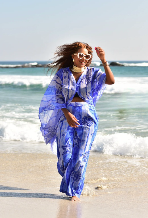 Marine Motif Two-Piece Swimwear