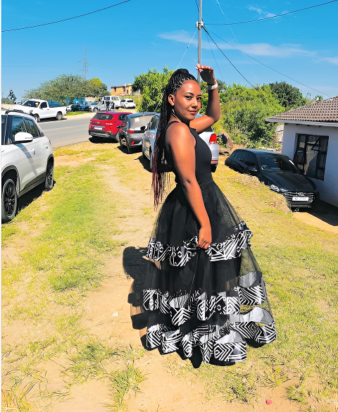 Patterned Ruffle Hem Dress