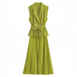 Twin Set Pleated Skirt Belted Blazer Chic