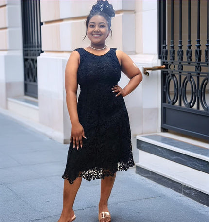 Lace Evening Dress  Sleeveless Party Wear