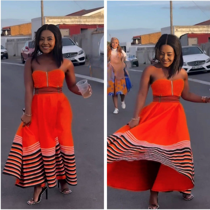 Dress Flowing Stripe Skirt Bandeau Sleeveless Chic