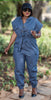 Casual Elegance Jumpsuit with Button Detailing & Waist Tie