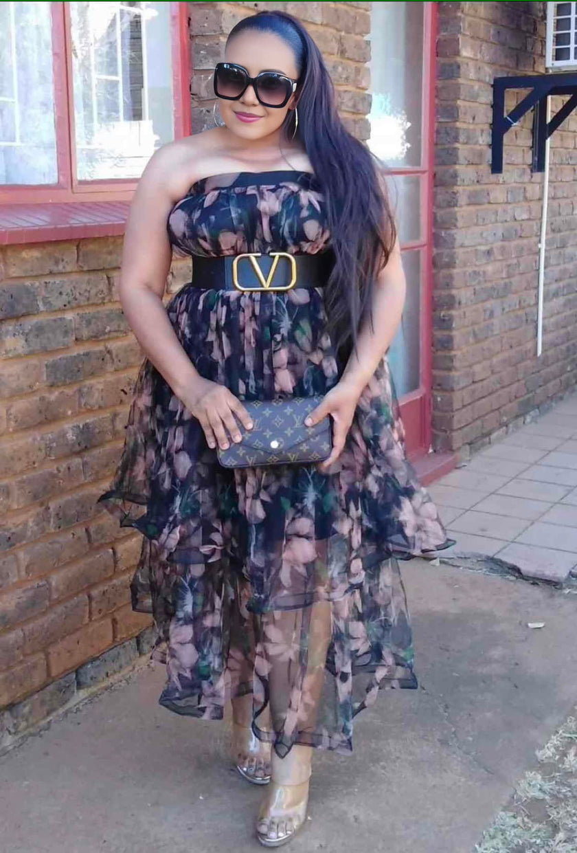 Layered Floral Skirt Dress