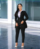 Long Blazer Suit with Fitted Trousers