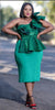 Strapless Peplum Dress with Bodice Ruffles