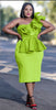 Strapless Peplum Dress with Bodice Ruffles