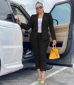 Business Formal Attire: Lapel Blazer and Straight-Leg Trousers