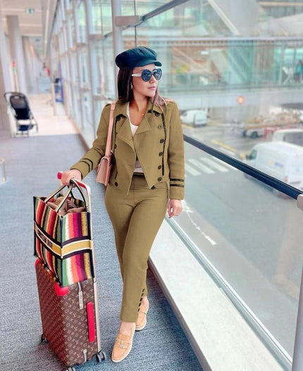 Twin Set Women's Jacket Pant Double-Breasted Chic