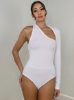 Bodysuit Women's Asym One Shoulder Long Sleeve Chic