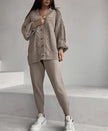 Casual Knit Twin Set Cardigan Slim Trouser Chic