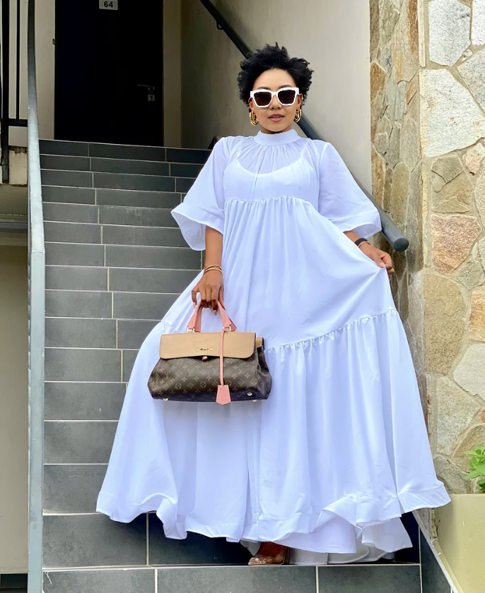 Loose Fit Tiered Design Long Sleeve Dress