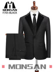 Black patterned tuxedo suit with matching trousers