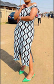 Spring/Summer Lightweight Geometric Pattern Knitted Dress