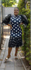 Women's Polka Dot Puff Sleeve Mesh Patchwork Hem Dress
