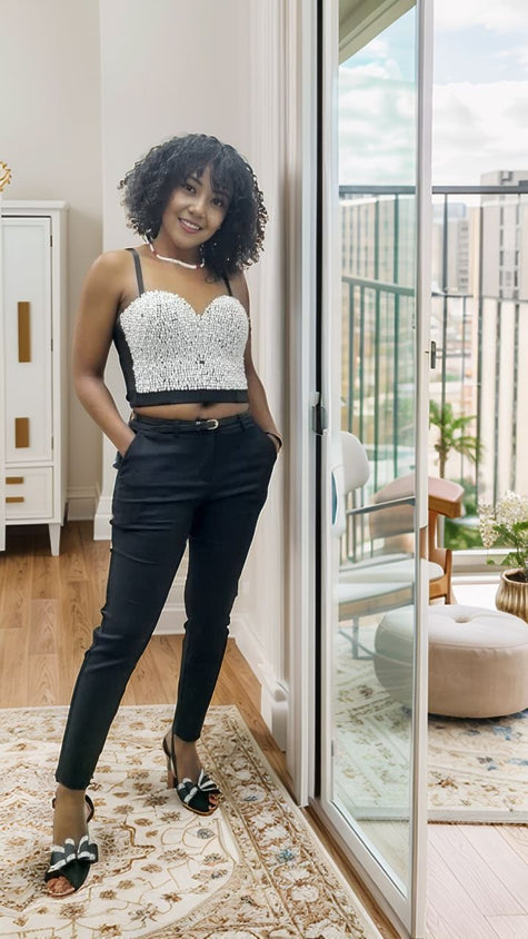 Straight Pants  High Waist Casual Fit