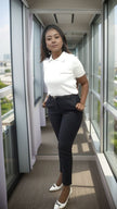 Straight Pants  High Waist Casual Fit