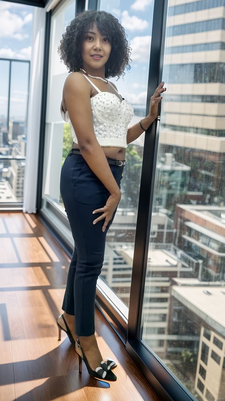 Straight Pants  High Waist Casual Fit