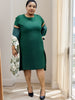 Floral Pattern Two-Piece Set: Cardigan and Dress Combo
